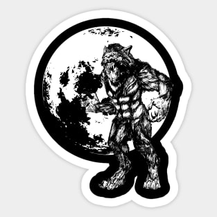 Werewolf and full moon Sticker